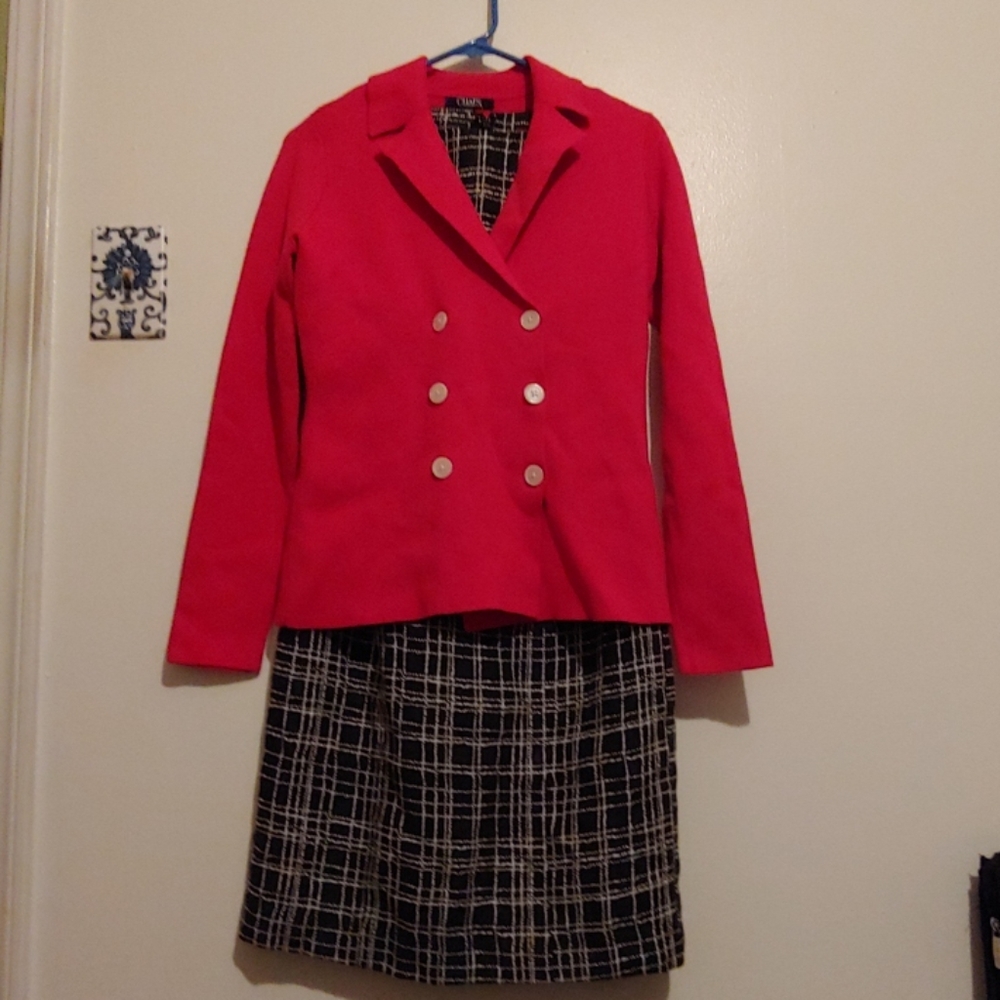 Chaps red cardigan sweater blazer